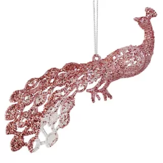  Páv závěs pvc 19cm růžová