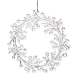  Věnec závěs pvc 14cm stříbrná