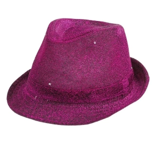 Brokátový klobouk FIALOVÝ LED