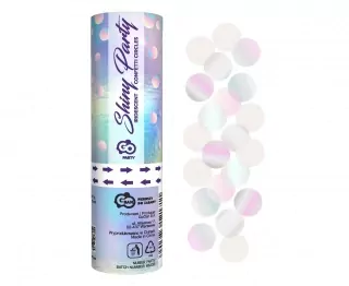 Vystřelovací konfety Shiny Party, duhové fóliové kroužky / 15 cm