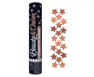 Konfetové vystřelovací STARS, růžové zlato - 30 cm