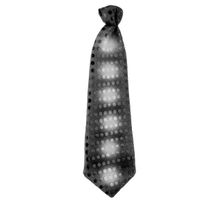 Svítící kravata, flitry, černá