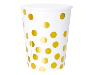 Papírové kelímky zlatobílé, 270 ml, 6 ks.