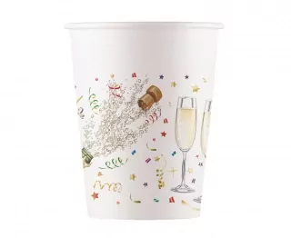 Papírové kelímky Champagne Party, 200ml, 8 ks