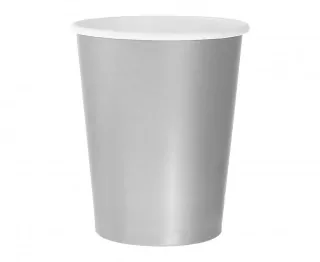 Papírové kelímky, jednobarevné, stříbrné, 270 ml - 14 ks.