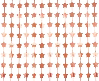 Závěs B&C Stars, metalické růžové zlato, 100x200 cm