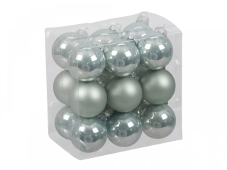 Skleněné baňky oyster grey 3 cm, sada 18 ks