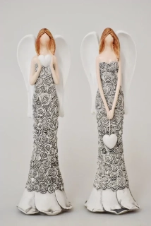 Anděl Lili Rosa šedý 20 cm, mix druhů