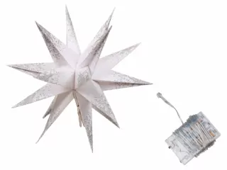 LED hvězda stříbrná 18 cm