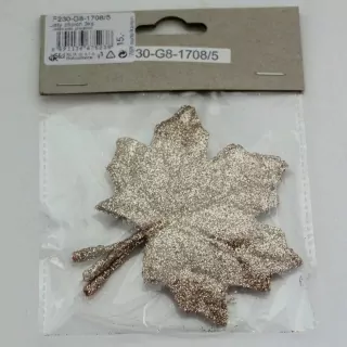 Listy zápich textil 3ks/8,5cm zlatá