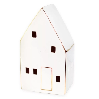  Domek porcelán LED 17,8cm bílá