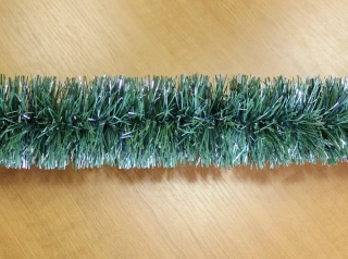 Řetěz vánoce 10cm/6m zeleno-stříbrná
