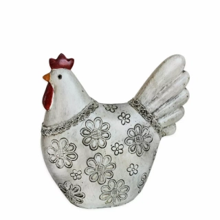 Slepice polyresin 13cm natural