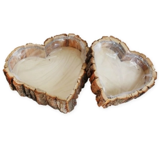Srdce obal dřevo 2ks/ 27cm/21cm natural