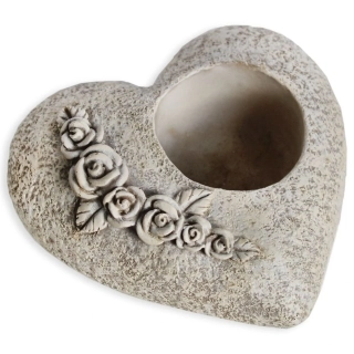 Srdce svícen polyresin 16,5cm