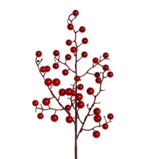 Bobule větev 45cm červená