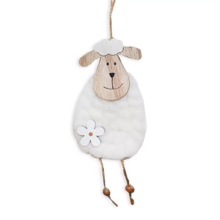 Beránek závěs textil 9cm krém