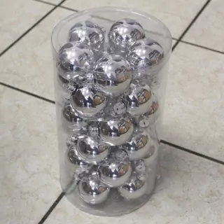 Koule vánoční sklo 30ks/5,7cm stříbrná