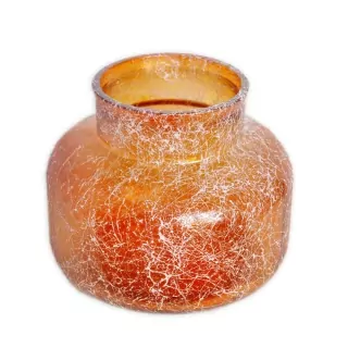 Sklo váza oranž 16/19cm