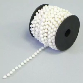 Perličky řetěz pvc 6mm/8m perleťová