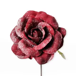 Růže zápich textil 20cm bordó