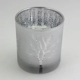 Svícen sklo pr.7,3V8cm stříbrná