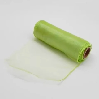 Organza obšitá š15cm/9m sv.zelená