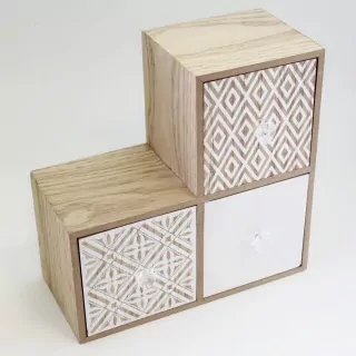 Kabinet dřevo 22x11,5cm natural/bílá