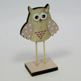 Sova stojící dřevo 4,5x14cm natural