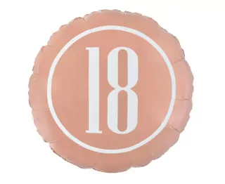 Fóliový balónek číslo 18 (růžové zlato), 18 palců