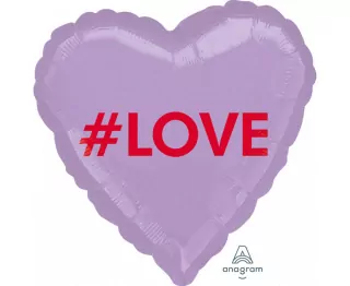 Fóliový balónek 18'' - #Love Candy Heart, fialový