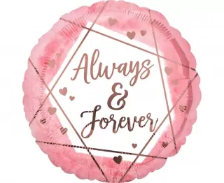 Fóliový balónek 18"- Always&forever, růžový