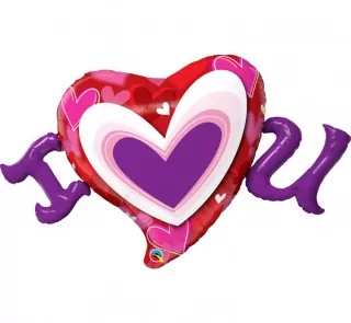 Fóliový balónek 46 palců, I heart U