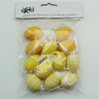 Vajíčka závěs plast S/12 žlutá