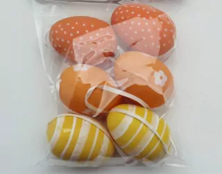 Vajíčka závěs plast S/6 oranžová