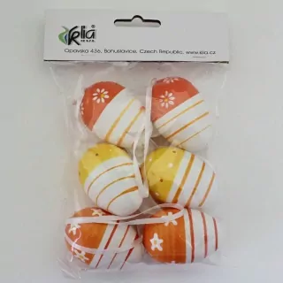 Vajíčka závěs plast S/6 oranžové