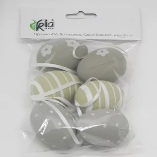 Vajíčka závěs plast S/6 šedá