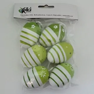Vajíčka závěs plast S/6 zelené
