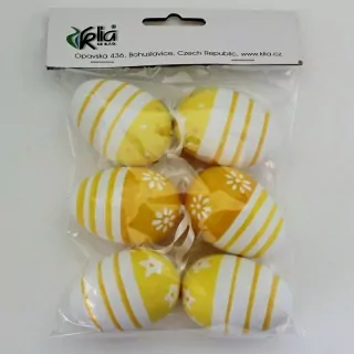 Vajíčka závěs plast S/6 žluté