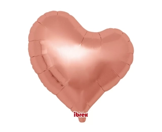 Fóliový balónek SRDCE, metalický rosegold, 14"