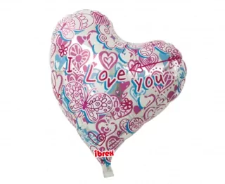 Heart Sweet 14", I love you Hearts & Butterfly