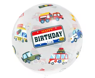 Aqua balón - krystal, Happy Birthday (vozidla), 20 palců