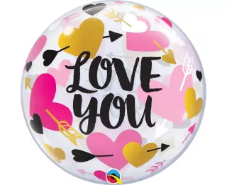 Fóliový balónek 22 palců, Bubble LOVE You