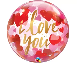 Fóliový balónek "I Love You Paper Hearts" 22"