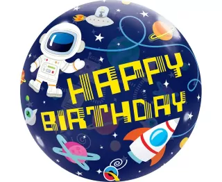 Fóliový balónek 22", "Happy Birthday", Vesmír
