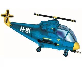 Fóliový balónek HELICOPTER, modrý, 57x96cm