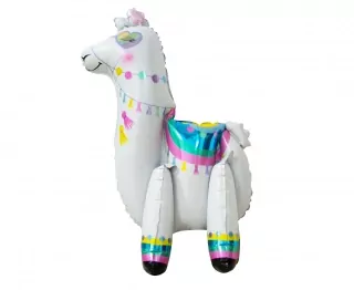 Fóliový balon lama, 65 cm, bílý, stojící