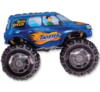Fóliový balónek Auto TWISTER, modrý, 68x96cm (volný)