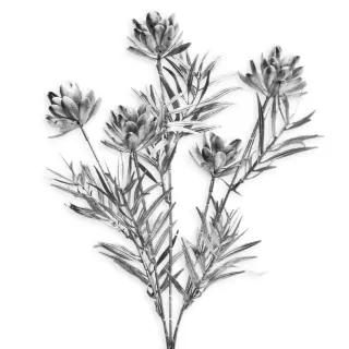 Větev pvc 61cm stříbrná