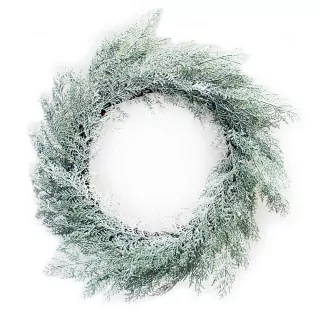 Věnec cypřiš pvc 55cm bílá